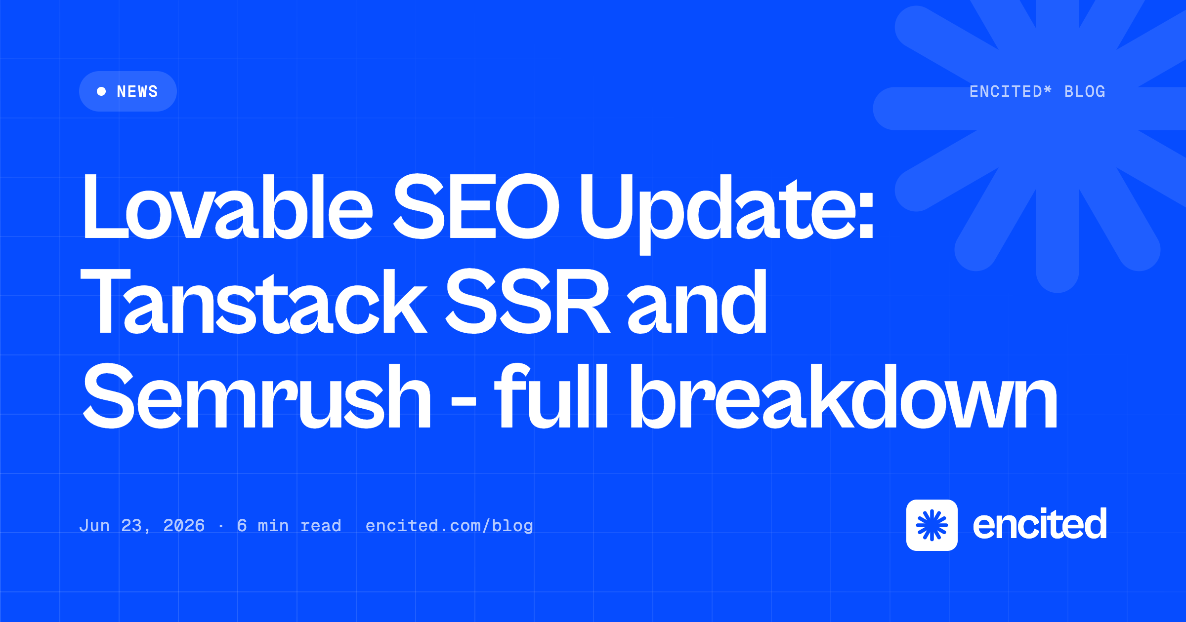 Lovable SEO Update (May 2026): TanStack SSR, Prerendering, SEO Review, and Semrush — Full update Breakdown