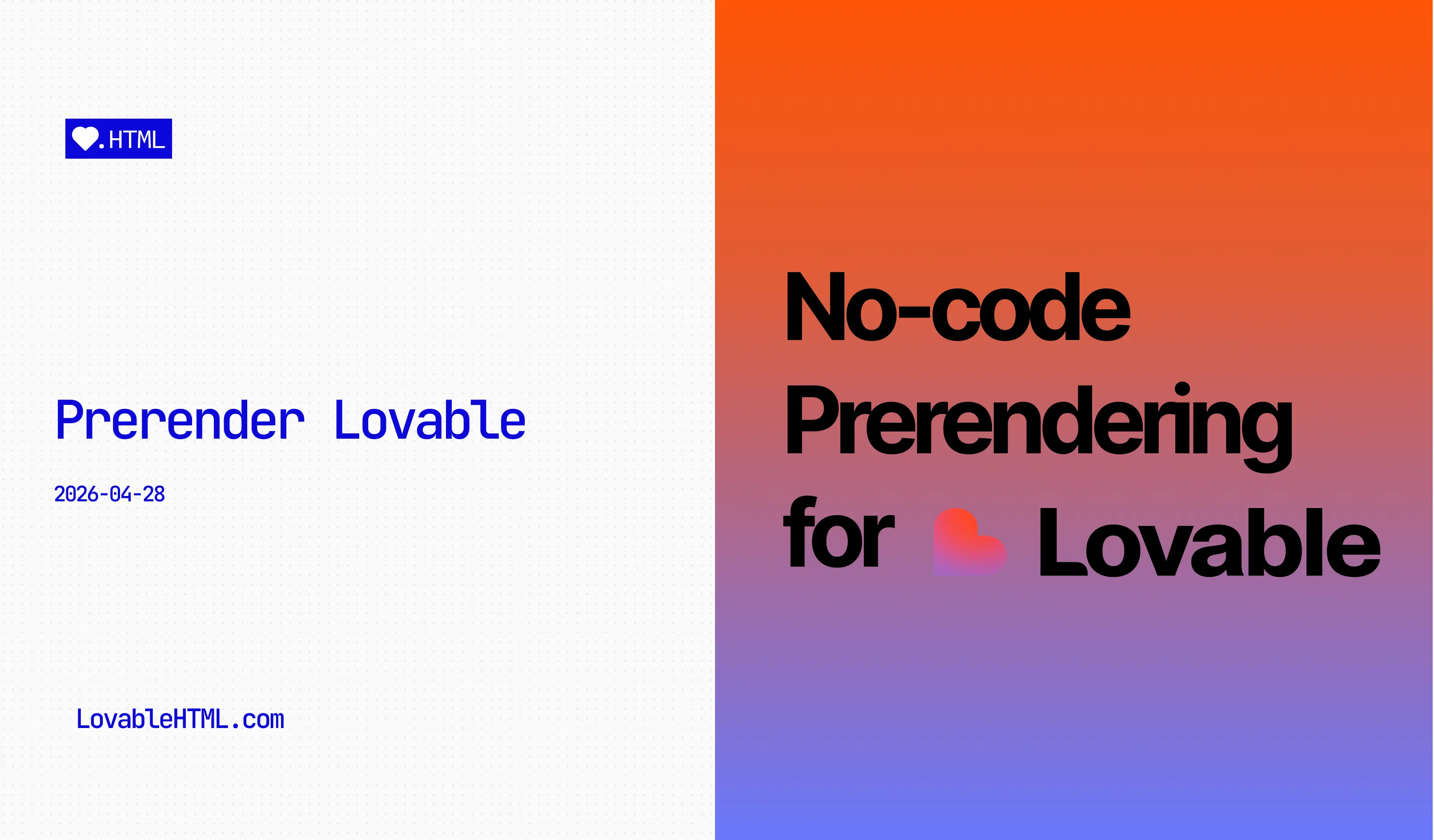 Prerender Lovable site in 5 minutes | Prerender.io alternative